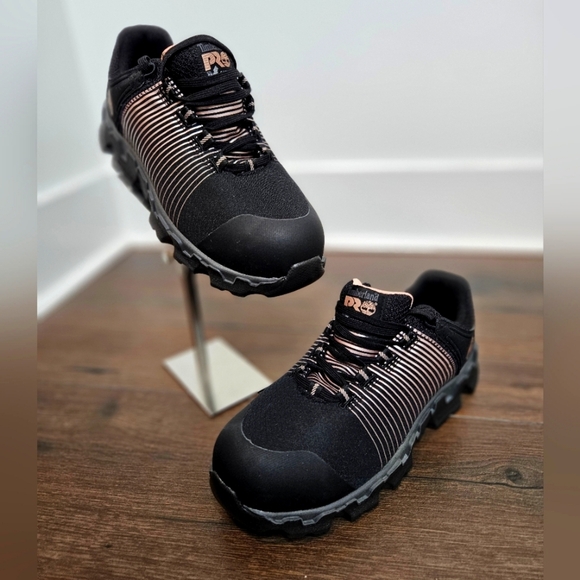 NWOT 🖤 Timberland Pro Powertrain Black & Rose Gold Work Shoe - Picture 1 of 12